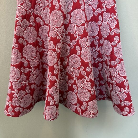 Janie and Jack Red Floral Jacquard Dress Girls Size 4 Holiday Party - Picture 4 of 8